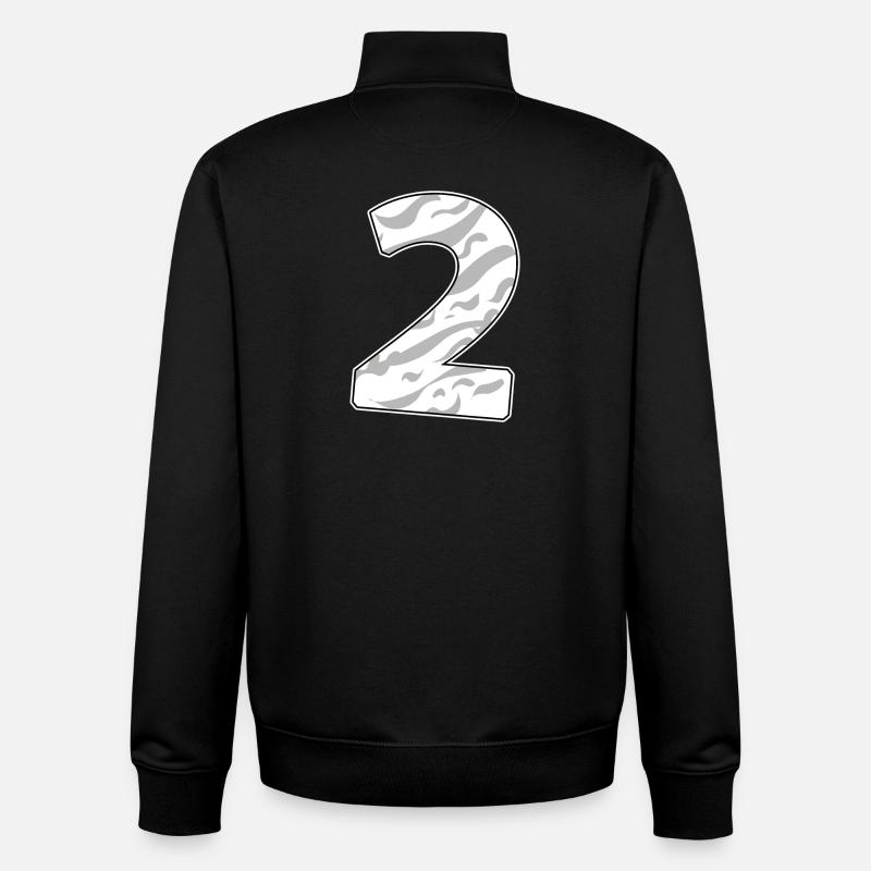 Nummer 2 Zahl Ziffer - Unisex Organic Zip Sweatshirt von Stanley/Stella - Schwarz