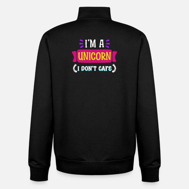 I don't care about statement attitude indifferent - Unisex Organic Zip Sweatshirt by Stanley/Stella - black