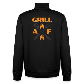 Grill AF - Unisex Organic Zip Sweatshirt by Stanley/Stella - black - Back - AI Model Male 185 light (185cm)