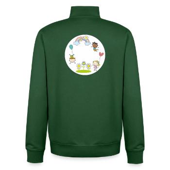 verschiedene Kinder Regenbogen Blumen Luftballon  - Unisex Organic Zip Sweatshirt von Stanley/Stella - Flaschengrün - Hinten - AI Model Male 185 dark (185cm)