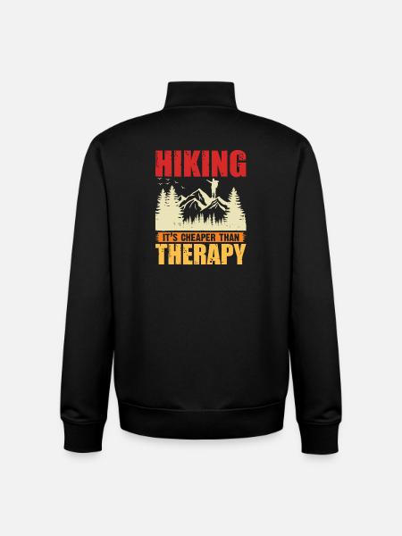 Hiking it's Cheaper Than Therapy - Unisex Organic Zip Sweatshirt by Stanley/Stella - black