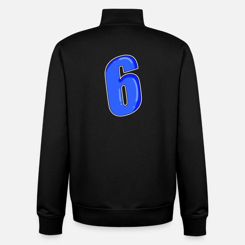 Zahl 6 Nummer - Unisex Organic Zip Sweatshirt von Stanley/Stella - Schwarz