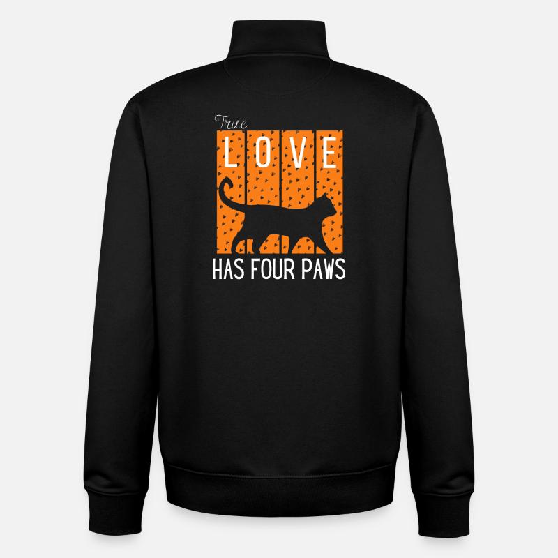 Love Has Four Paws Katzen-Silhouette - Unisex Organic Zip Sweatshirt von Stanley/Stella - Schwarz