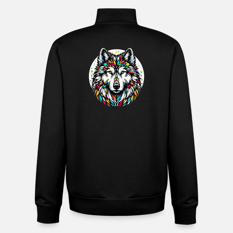 Wolf - Unisex Organic Zip Sweatshirt by Stanley/Stella - black