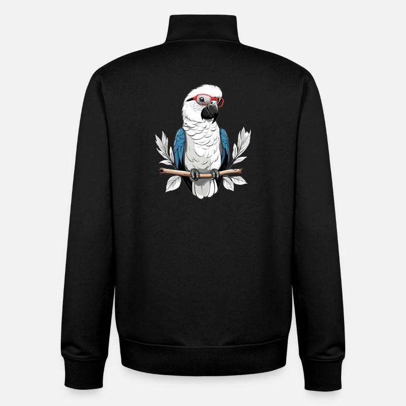 Papagei mit Brille - Unisex Organic Zip Sweatshirt von Stanley/Stella - Schwarz