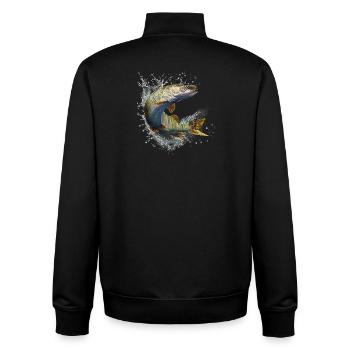 Brochet - Sweat zippé unisexe en coton bio Stanley/Stella - noir - Dos - AI Model Male 185 light (185cm)
