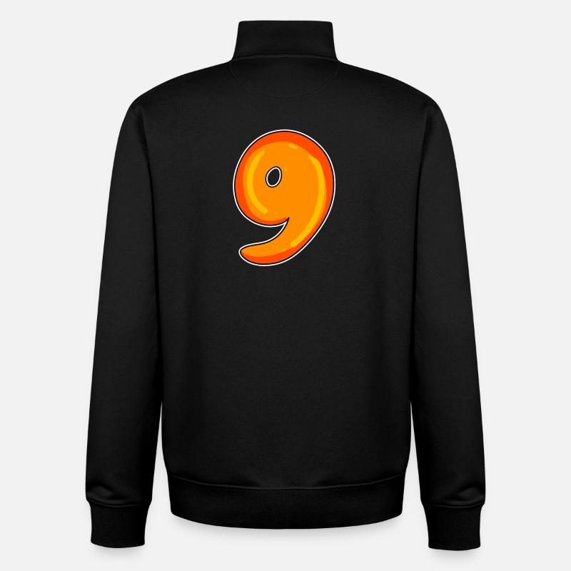 Nine - 9 Motif - Unisex Organic Zip Sweatshirt by Stanley/Stella - black