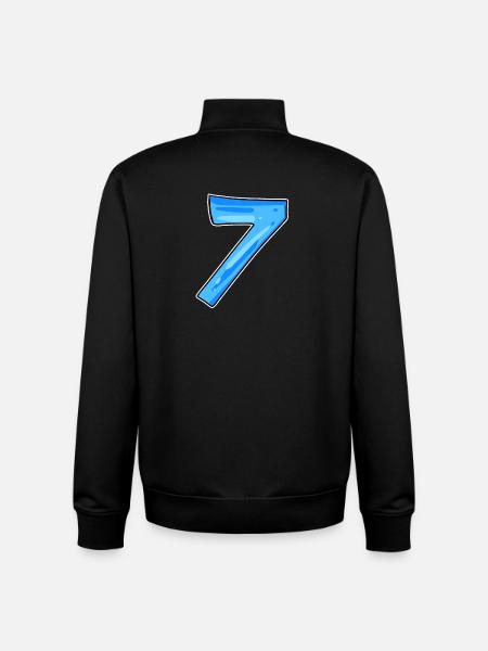 7 Number - Unisex Organic Zip Sweatshirt by Stanley/Stella - black