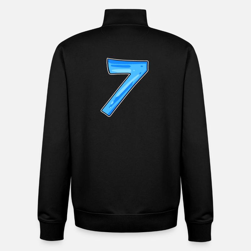 7 Number - Unisex Organic Zip Sweatshirt by Stanley/Stella - black