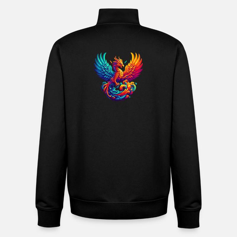 Hyperflammen des majestätischen Phönix - Unisex Organic Zip Sweatshirt von Stanley/Stella - Schwarz