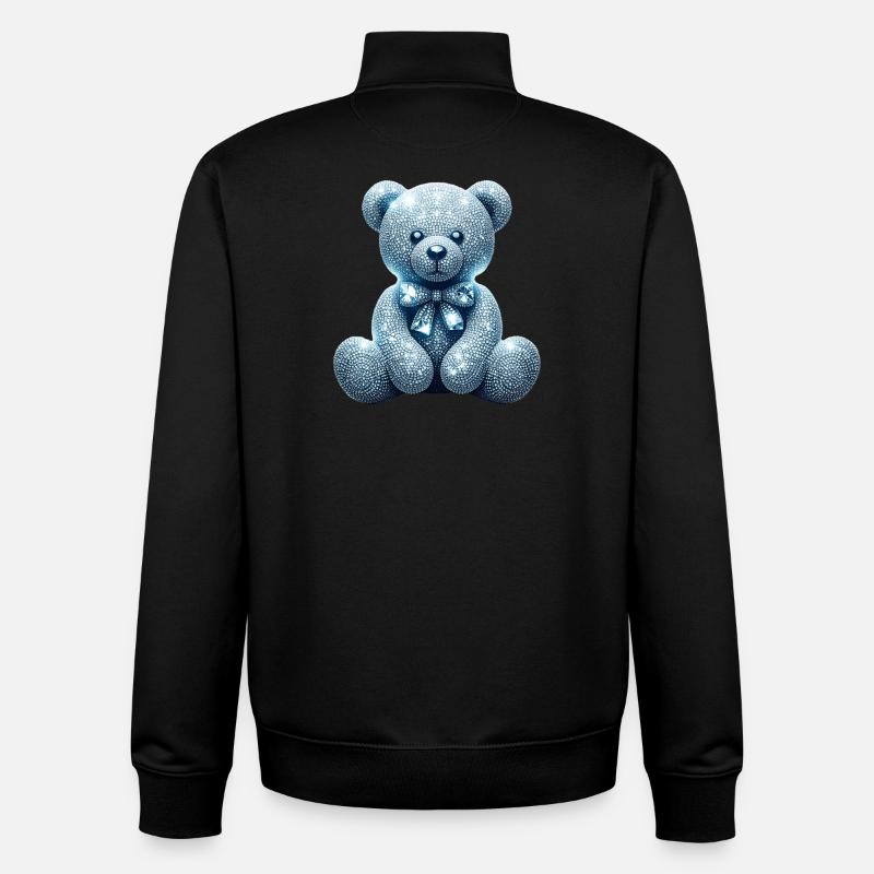 Crystal Bear Diamond Diamonds - Unisex Organic Zip Sweatshirt by Stanley/Stella - black