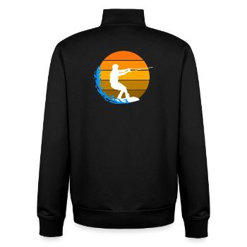 Wakeboard Welle Wasserski Wellenreiten Surfen - Unisex Organic Zip Sweatshirt von Stanley/Stella - Schwarz - Hinten - AI Model Male 185 light (185cm)