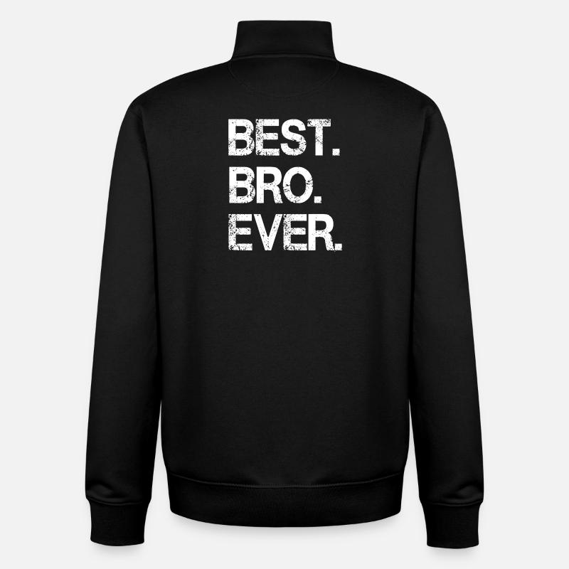 Auffälliges monochromes "Best Bro Ever"-Design - Unisex Organic Zip Sweatshirt von Stanley/Stella - Schwarz