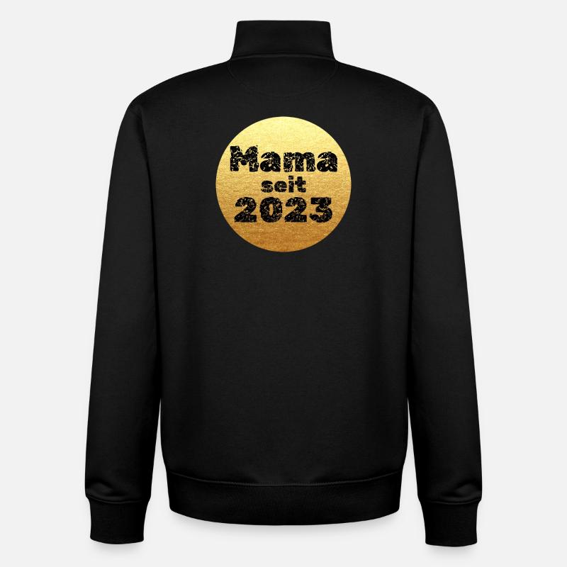 Maman depuis 2023 - Sweat zippé unisexe en coton bio Stanley/Stella - noir