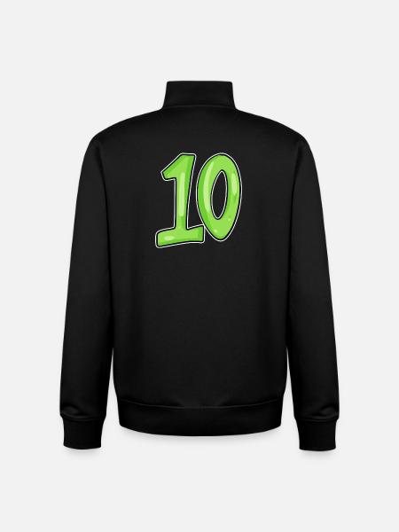 Dix numéros 10 Nombre - Sweat zippé unisexe en coton bio Stanley/Stella - noir