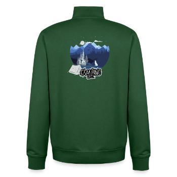 Vie de camping Nuit en montagne - Sweat zippé unisexe en coton bio Stanley/Stella - vert bouteille - Dos - AI Model Male 185 dark (185cm)