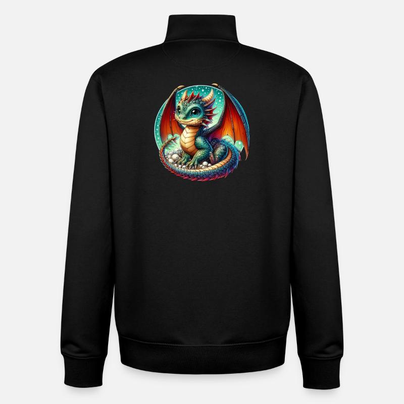 Drache - Unisex Organic Zip Sweatshirt von Stanley/Stella - Schwarz