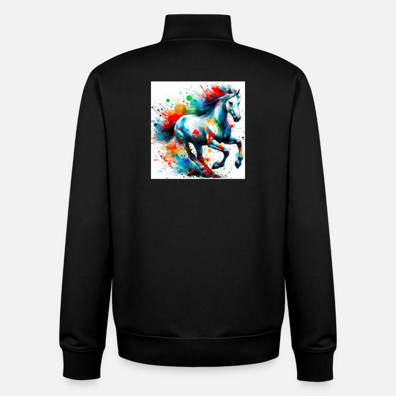 Pferd - Unisex Organic Zip Sweatshirt von Stanley/Stella - Schwarz