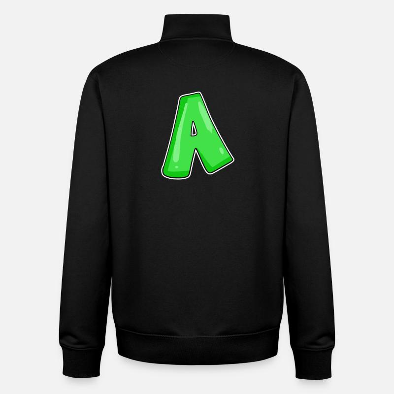point A Point initial - Sweat zippé unisexe en coton bio Stanley/Stella - noir