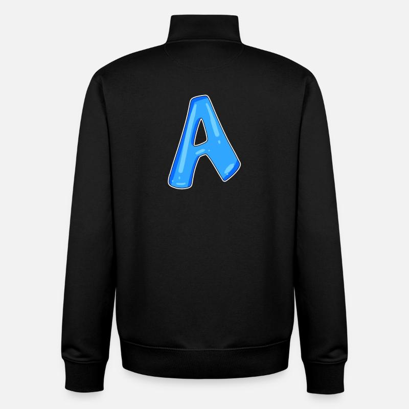 Buchstabe A Anfangsbuchstabe - Unisex Organic Zip Sweatshirt von Stanley/Stella - Schwarz