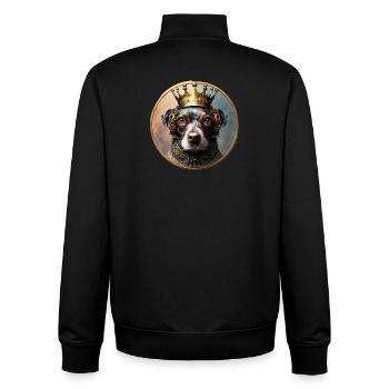 Chien royal à couronne - Sweat zippé unisexe en coton bio Stanley/Stella - noir - Dos - AI Model Male 185 light (185cm)