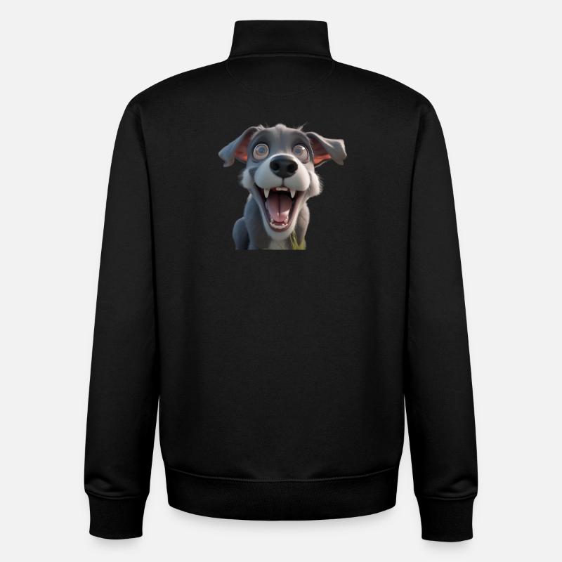 Crazy Dog - Unisex Organic Zip Sweatshirt by Stanley/Stella - black