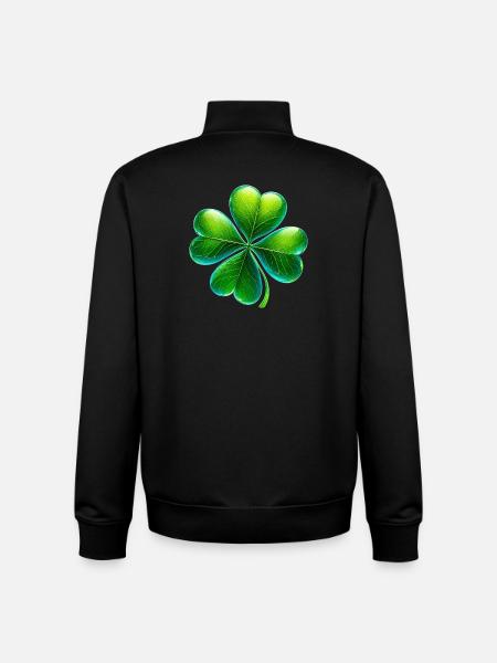 Four-leaf clover - Unisex Organic Zip Sweatshirt by Stanley/Stella - black