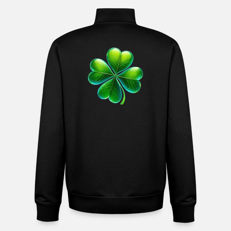 Four-leaf clover - Unisex Organic Zip Sweatshirt by Stanley/Stella - black