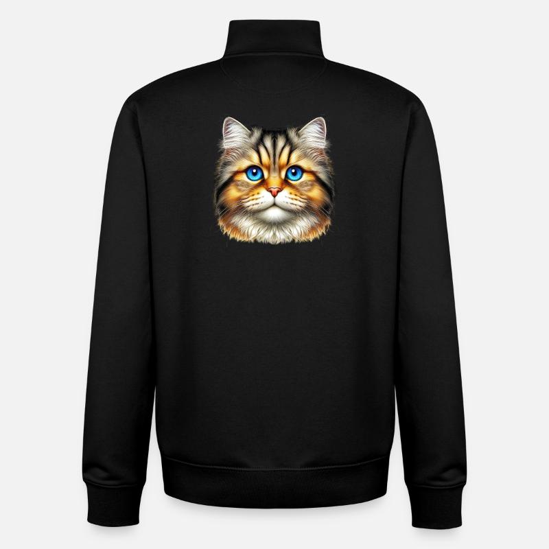 Chat - Sweat zippé unisexe en coton bio Stanley/Stella - noir