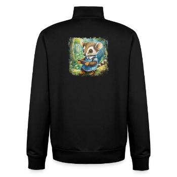 Cute young anteater with mobile phone - Unisex Organic Zip Sweatshirt by Stanley/Stella - black - Back - AI Model Male 185 light (185cm)