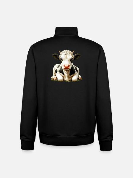 Vache - Sweat zippé unisexe en coton bio Stanley/Stella - noir