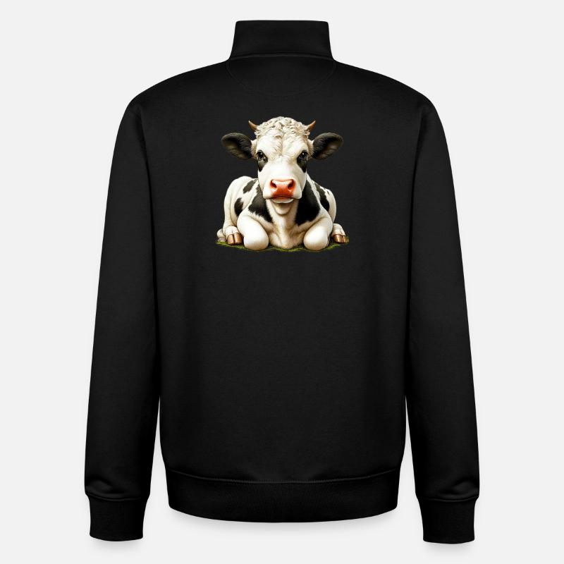 Vache - Sweat zippé unisexe en coton bio Stanley/Stella - noir