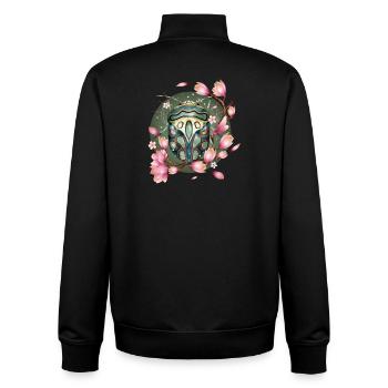 exotique africain effrayant crawly avec des magnolias - Sweat zippé unisexe en coton bio Stanley/Stella - noir - Dos - AI Model Male 185 light (185cm)