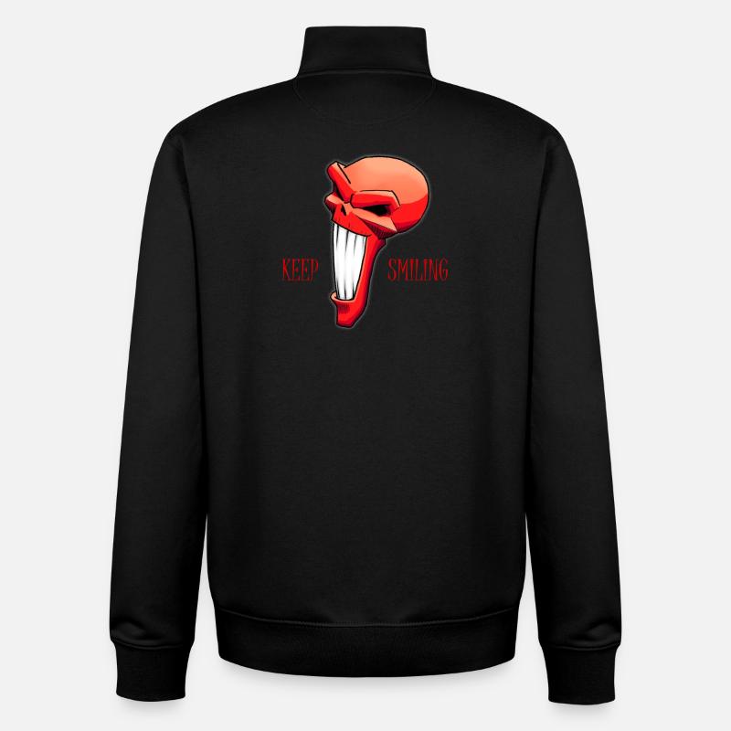 Keep Smiling - Unisex Organic Zip Sweatshirt von Stanley/Stella - Schwarz