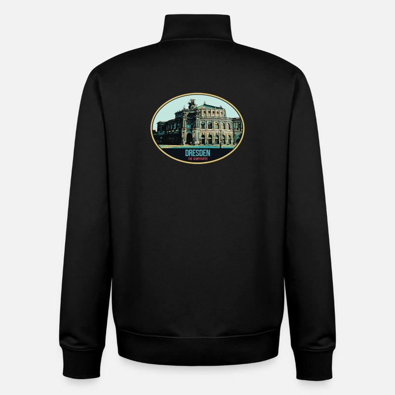 Semperoper de Dresde : Élégance en Illustration - Sweat zippé unisexe en coton bio Stanley/Stella - noir