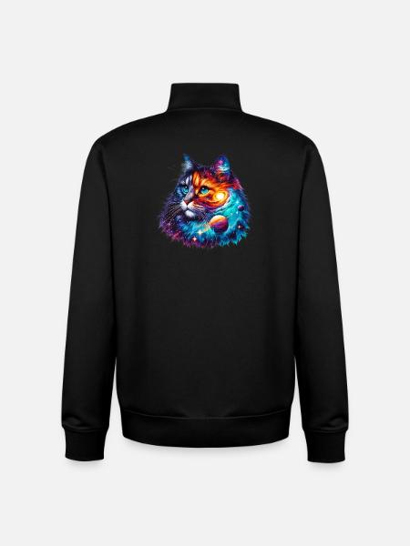 Chat - Sweat zippé unisexe en coton bio Stanley/Stella - noir