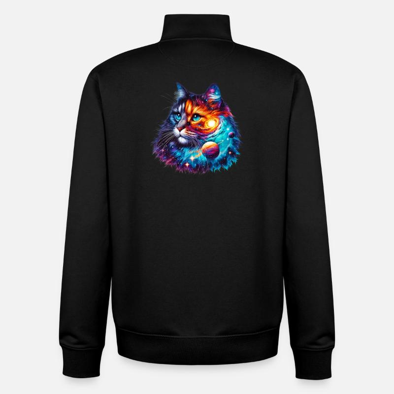 Chat - Sweat zippé unisexe en coton bio Stanley/Stella - noir