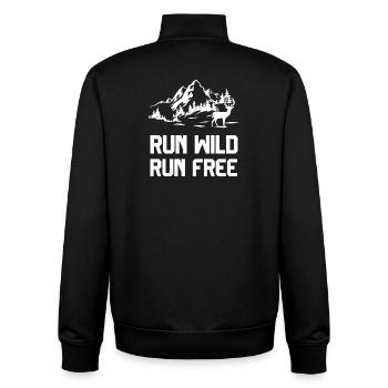 Trail Running - Run Wild, Run Free - Unisex Organic Zip Sweatshirt by Stanley/Stella - black - Back - AI Model Male 185 light (185cm)
