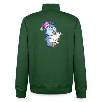 Pinguin Müde Ausschlafen Schlafen Mädchen - Unisex Organic Zip Sweatshirt von Stanley/Stella - Flaschengrün - Hinten - AI Model Male 185 dark (185cm)