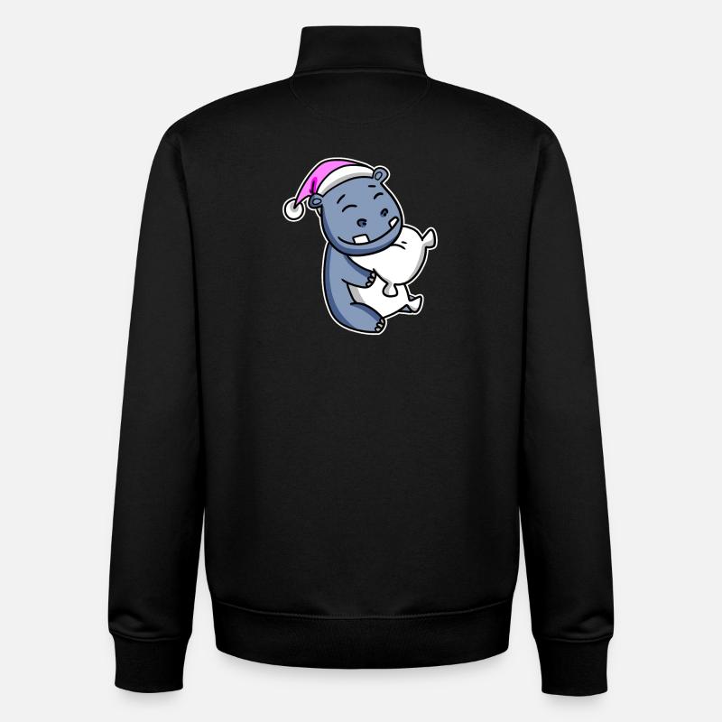 Nilpferd Müde Ausschlafen Schlafen Mädchen - Unisex Organic Zip Sweatshirt von Stanley/Stella - Schwarz