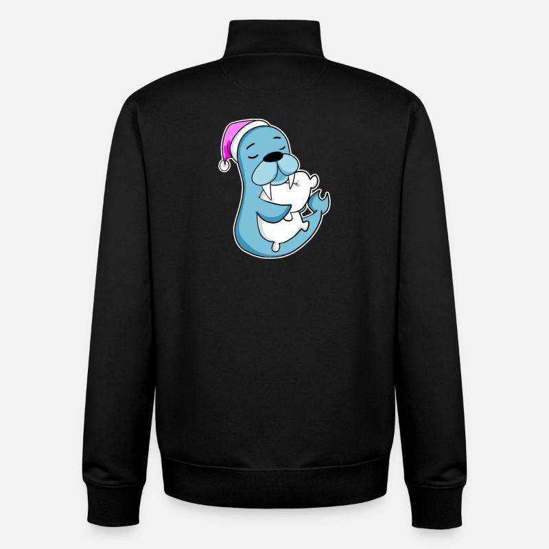 Seelöwe Müde Ausschlafen Schlafen Mädchen - Unisex Organic Zip Sweatshirt von Stanley/Stella - Schwarz