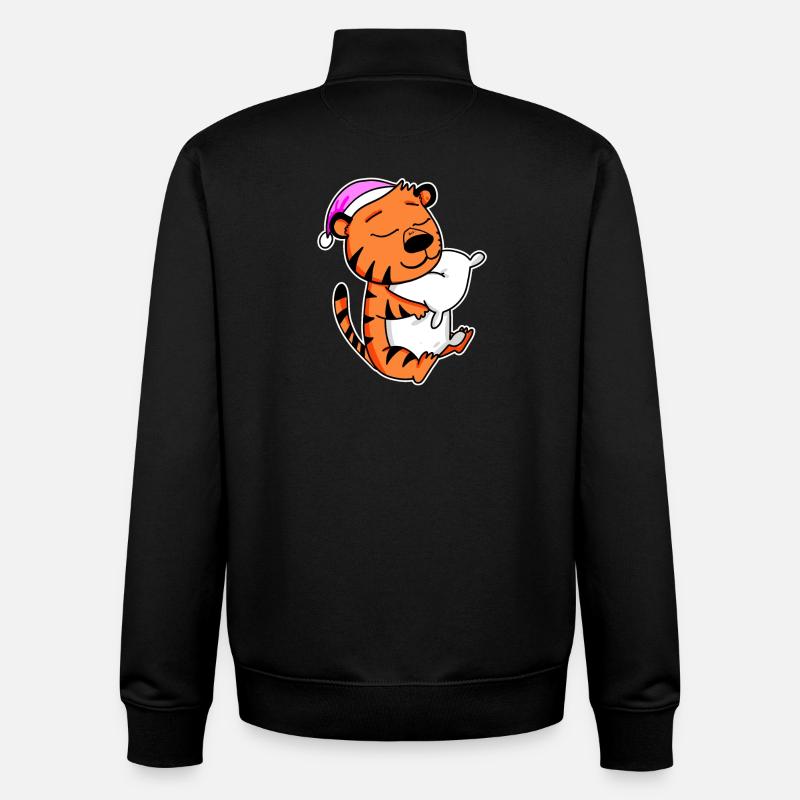 Tiger Müde Ausschlafen Schlafen Mädchen - Unisex Organic Zip Sweatshirt von Stanley/Stella - Schwarz