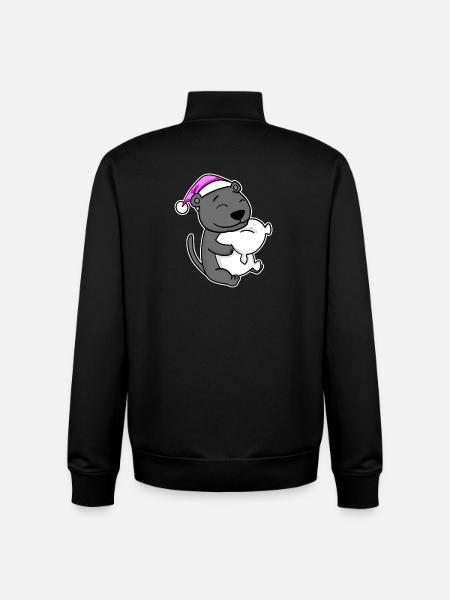 Tired Sleeping In Sleeping Pink - Unisex Organic Zip Sweatshirt by Stanley/Stella - black