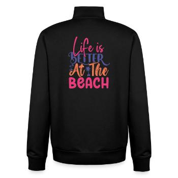 Life is Better at the Beach - Unisex Organic Zip Sweatshirt by Stanley/Stella - black - Back - AI Model Male 185 light (185cm)