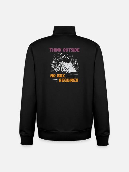 Camping, Hiking, Forest - Think Outside - Unisex Organic Zip Sweatshirt by Stanley/Stella - black