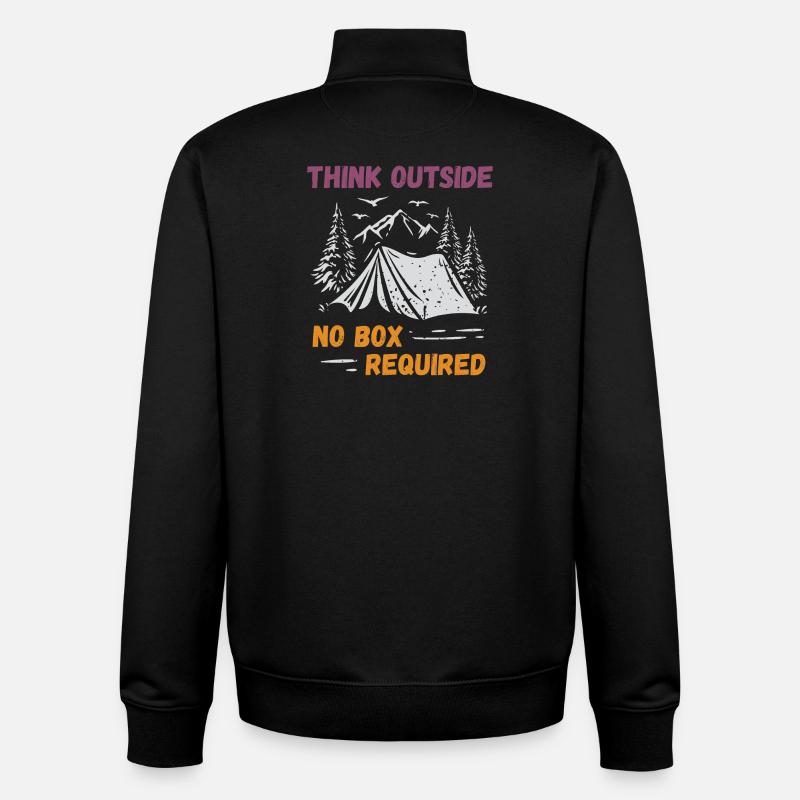 Camping, Hiking, Forest - Think Outside - Unisex Organic Zip Sweatshirt by Stanley/Stella - black