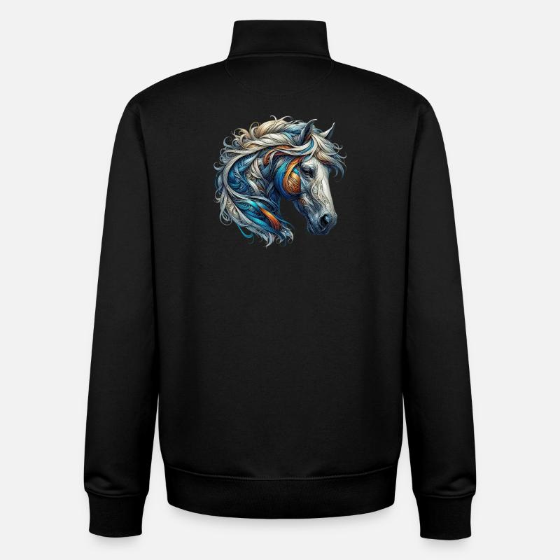 Pferd - Unisex Organic Zip Sweatshirt von Stanley/Stella - Schwarz