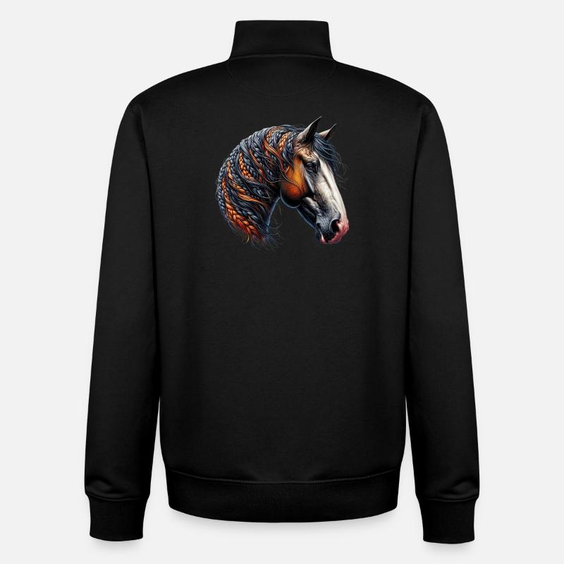 Pferd - Unisex Organic Zip Sweatshirt von Stanley/Stella - Schwarz