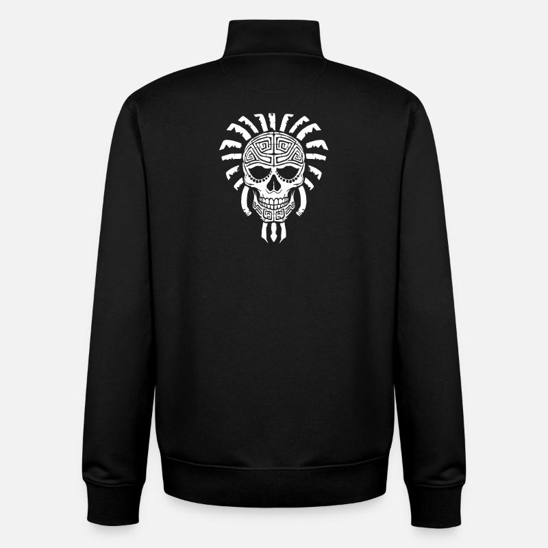 Maya-Schädel - Unisex Organic Zip Sweatshirt von Stanley/Stella - Schwarz