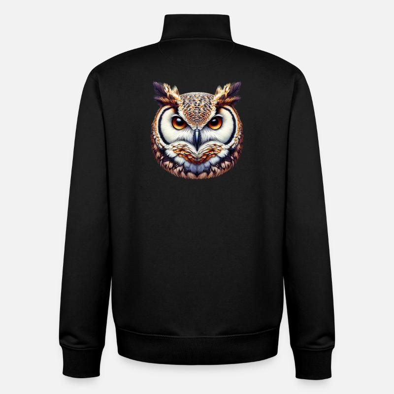 Owl - Unisex Organic Zip Sweatshirt by Stanley/Stella - black